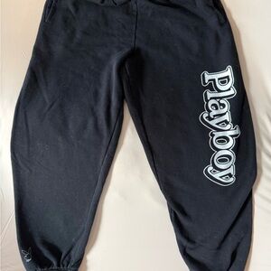 PLAYBOY Black Joggers with Bold Logo
